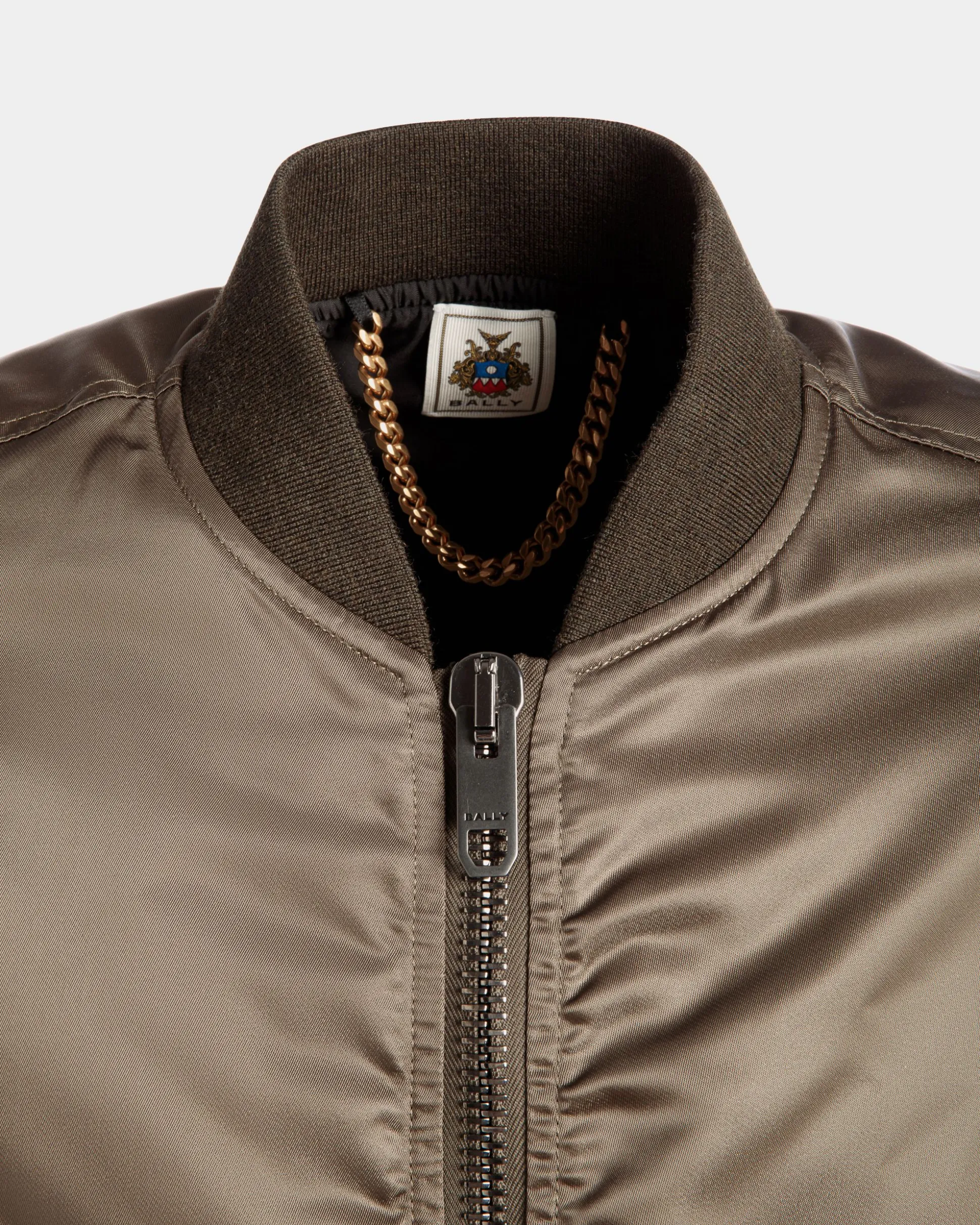 Adrien Brody Travel Collection Bomber In Military Green Nylon