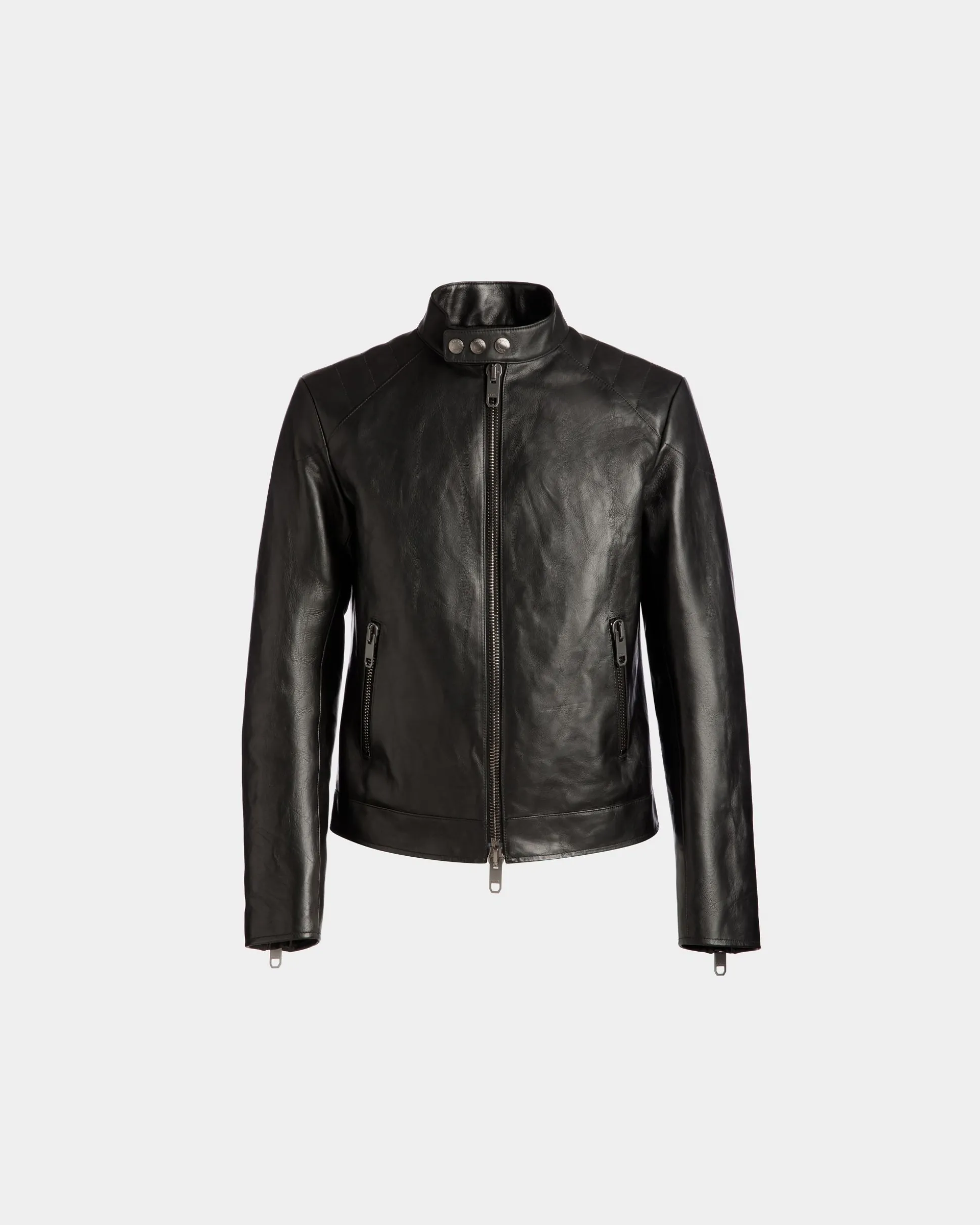 Adrien Brody Travel Collection Biker Jacket In Black Leather