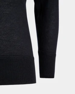 Adrien Brody Travel Collection Crewneck Sweater In Navy Blue Cashmere