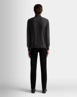 Adrien Brody Travel Collection Turtleneck In Dark Grey Cashmere