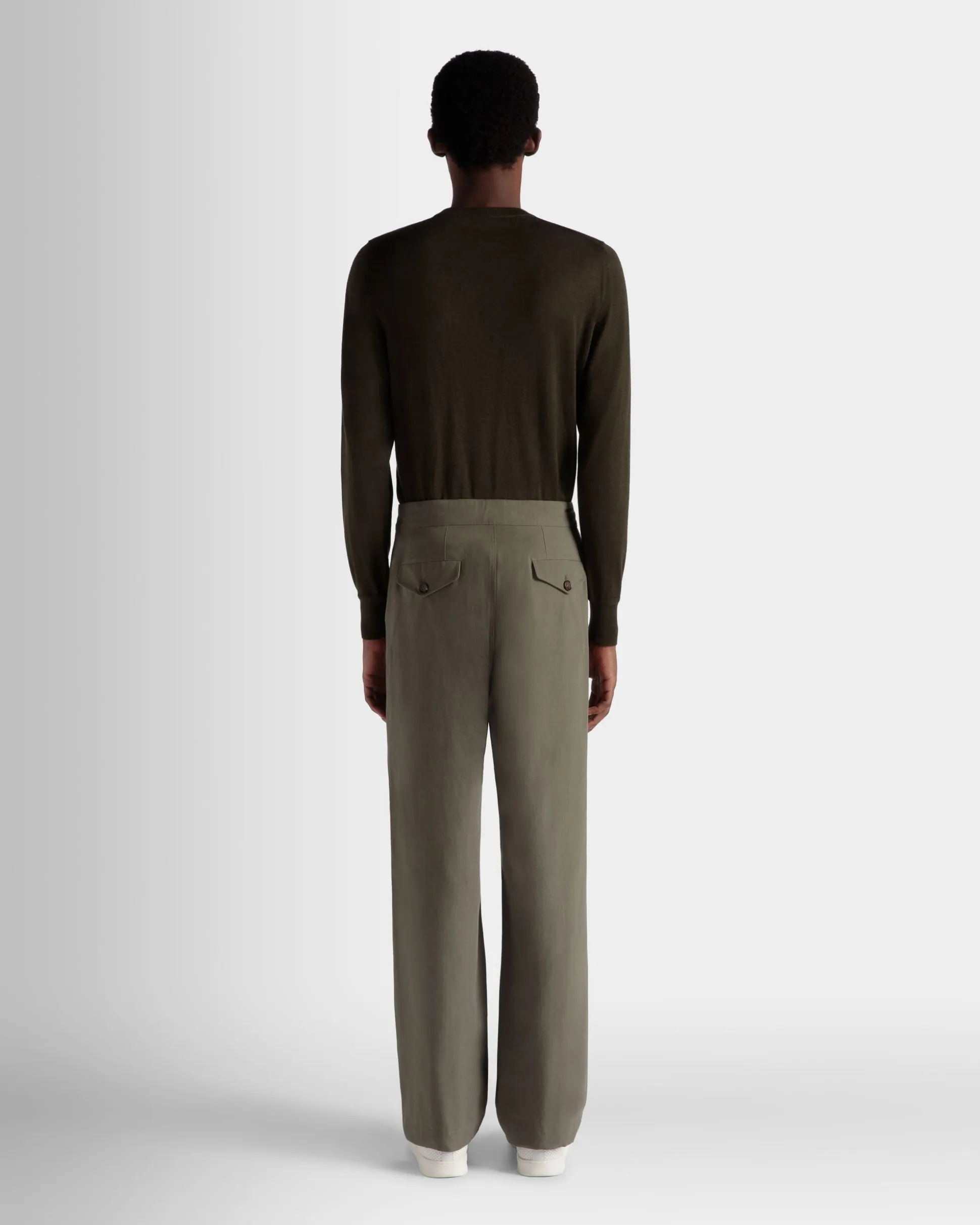 Adrien Brody Travel Collection Pants In Military Green Cotton