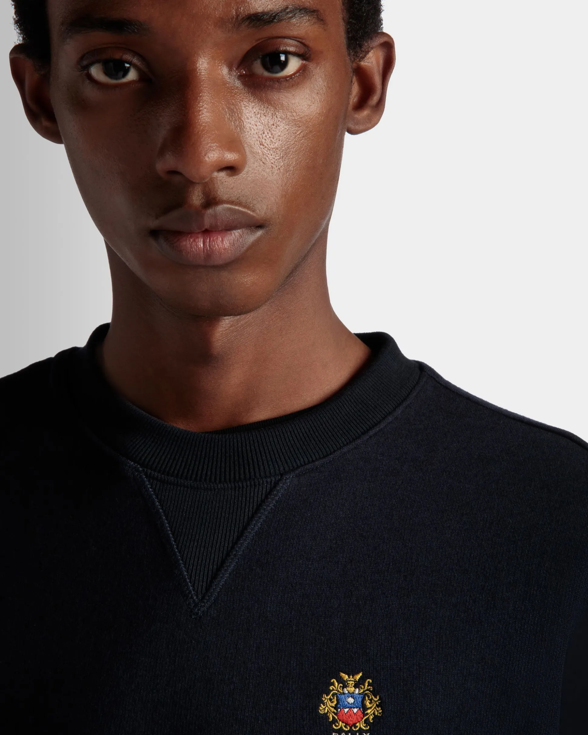 Adrien Brody Travel Collection Crewneck Sweatshirt In Navy Blue Cashmere Blend