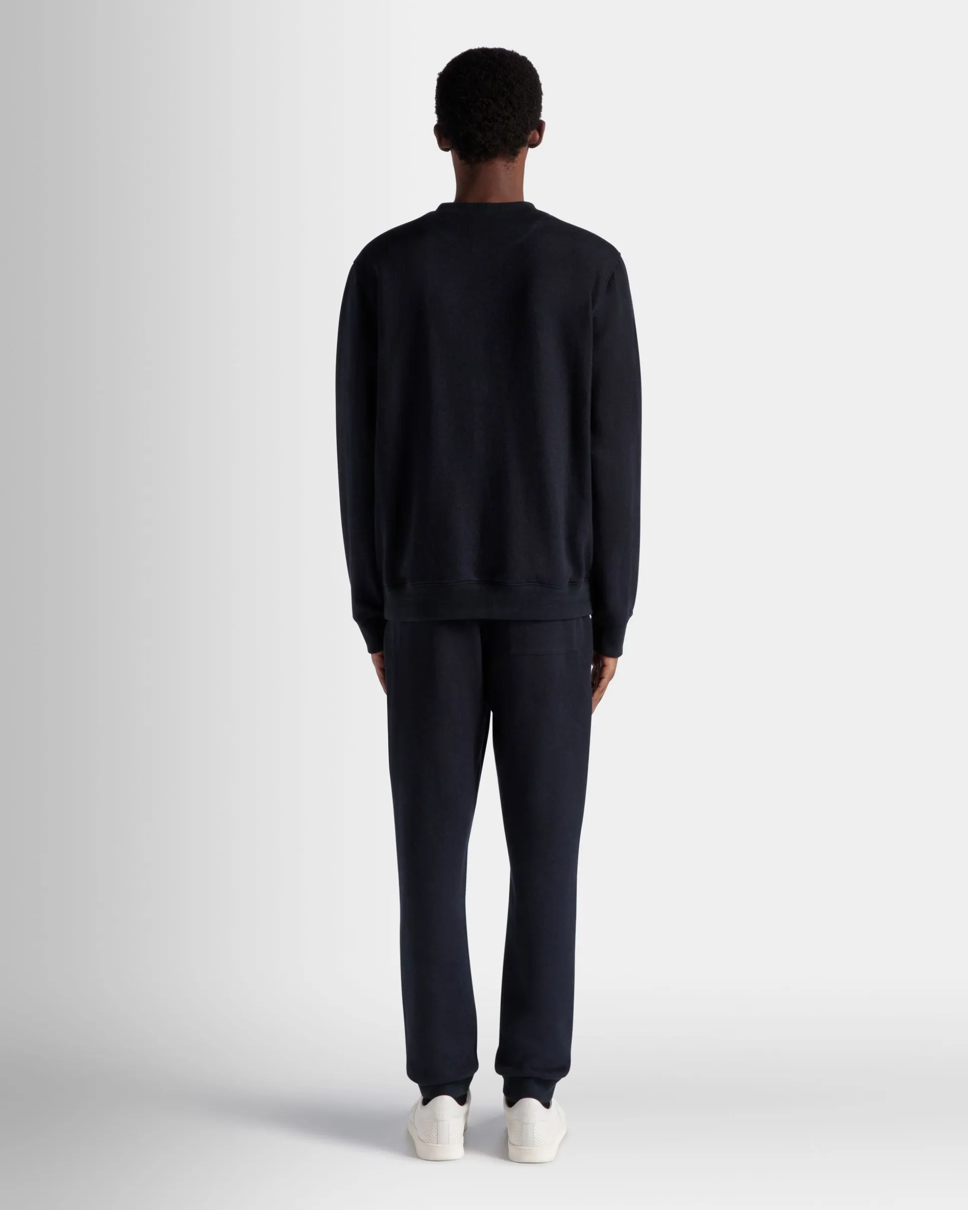 Adrien Brody Travel Collection Crewneck Sweatshirt In Navy Blue Cashmere Blend