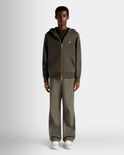 Adrien Brody Travel Collection Hoodie In Olive Green Cashmere Blend