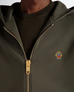 Adrien Brody Travel Collection Hoodie In Olive Green Cashmere Blend