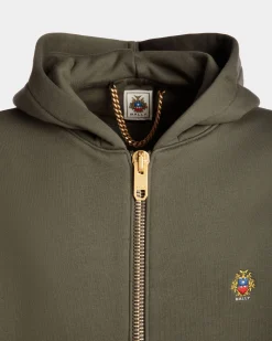 Adrien Brody Travel Collection Hoodie In Olive Green Cashmere Blend