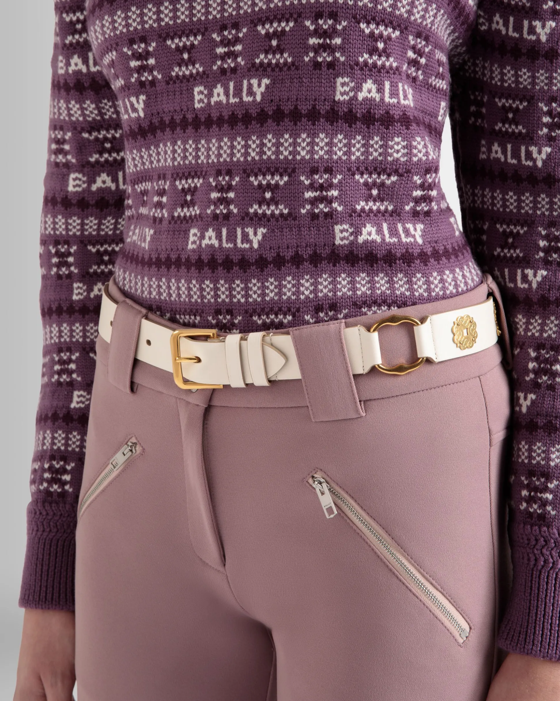 Arkle 85 cm Belt in White Leather