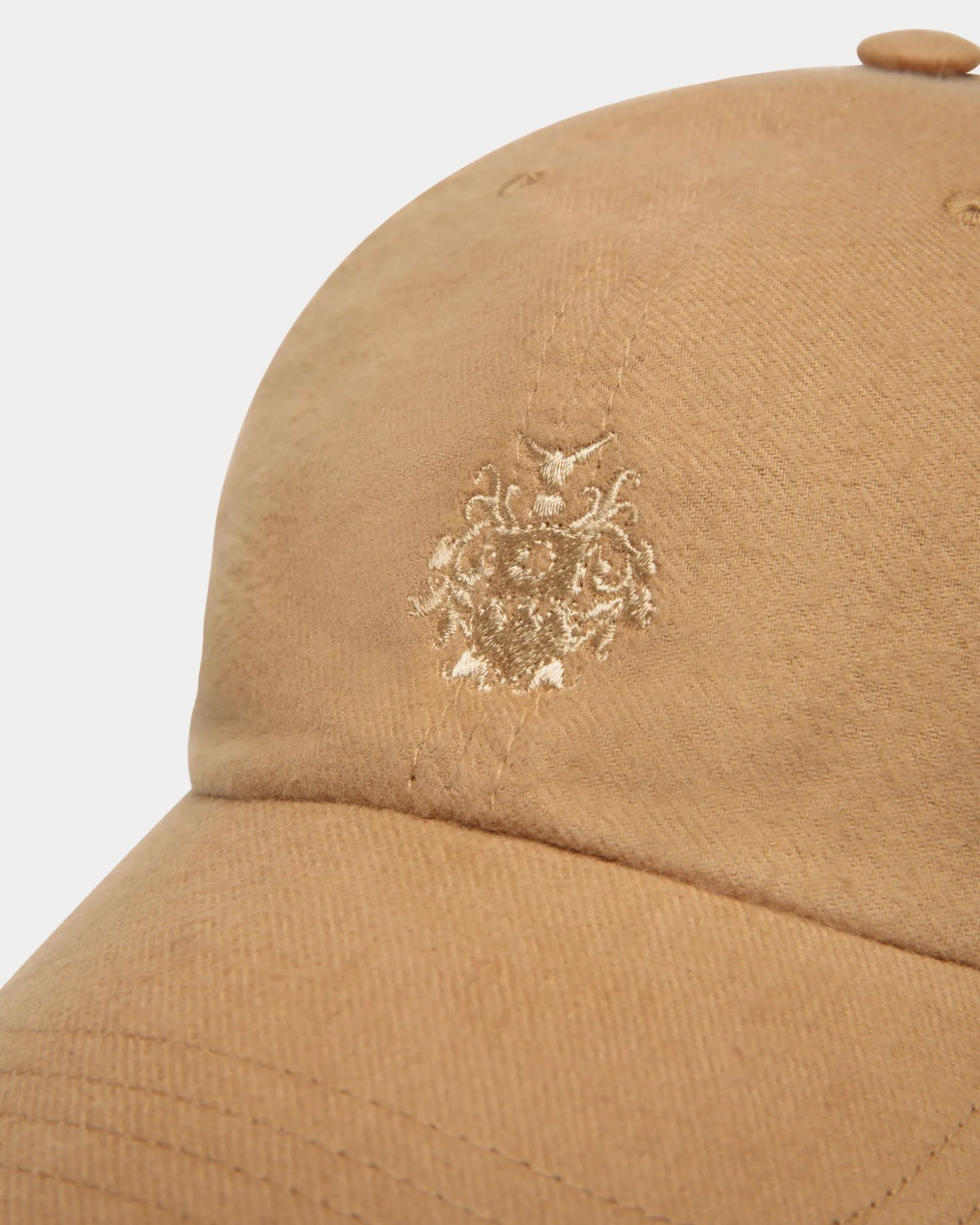 Baseball Hat With a Bally Crest Logo In Camel Cotton