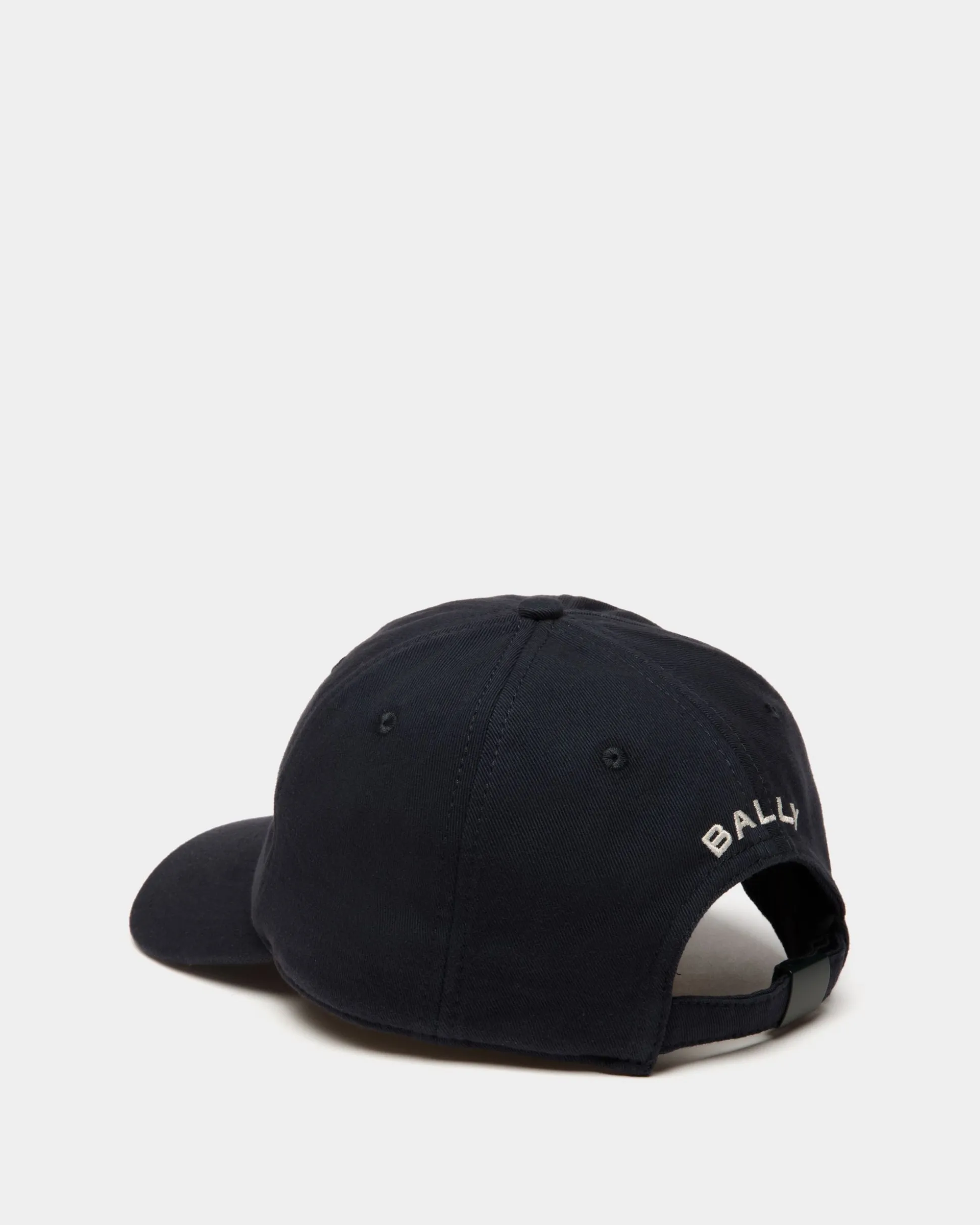 Baseball Hat With Bally Crest Label In Navy Blue Cotton