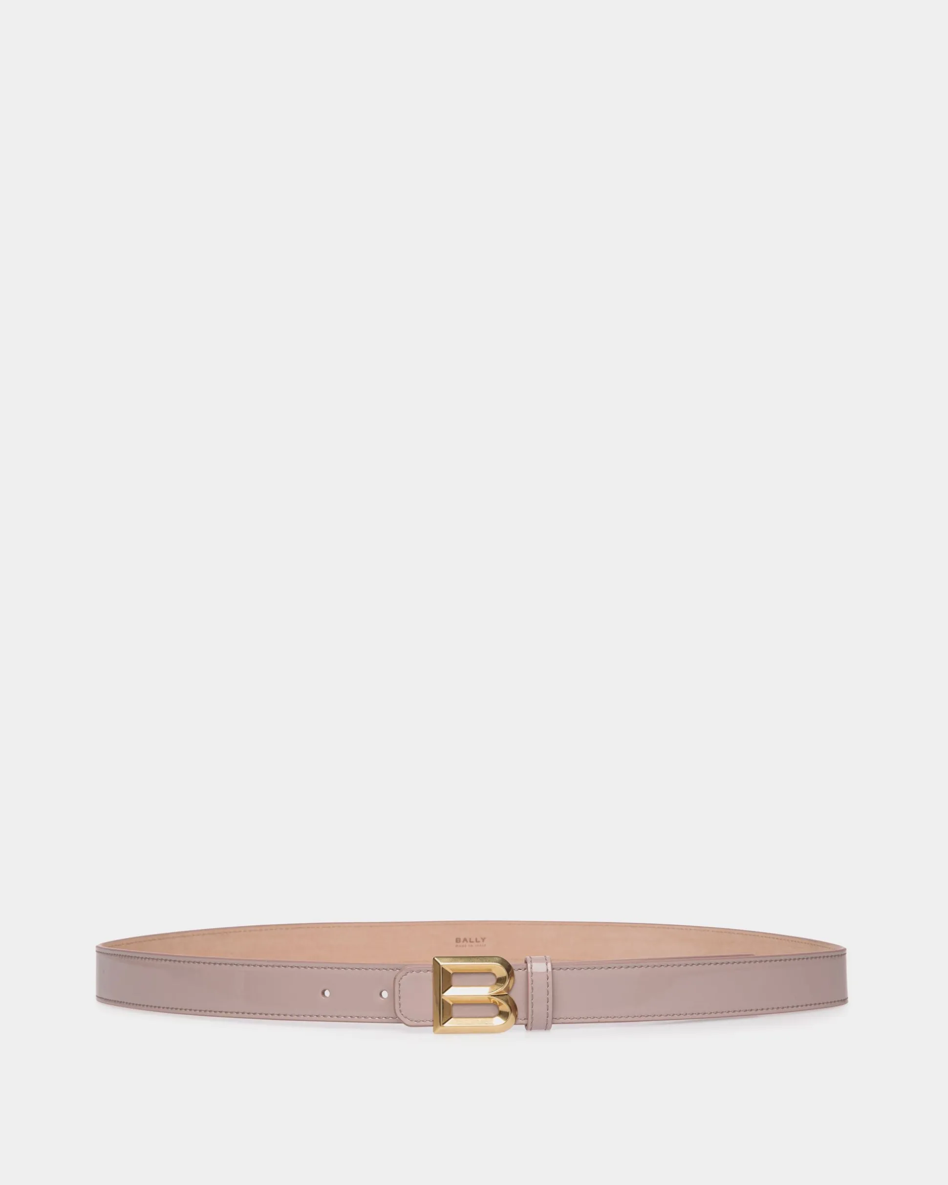 B Bold 25mm Belt In Light Beige Patent Leather