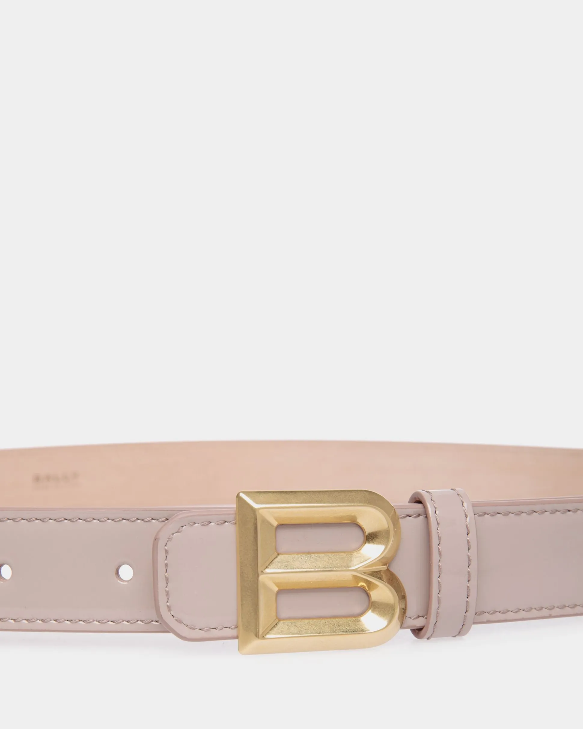 B Bold 25mm Belt In Light Beige Patent Leather
