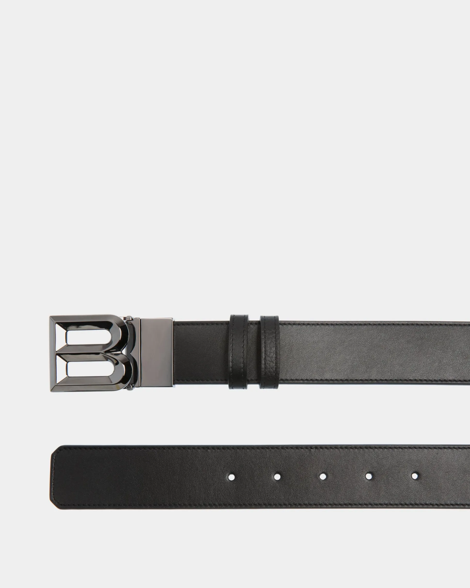 B Bold 35mm Reversible And Adjustable Belt In Black Leather