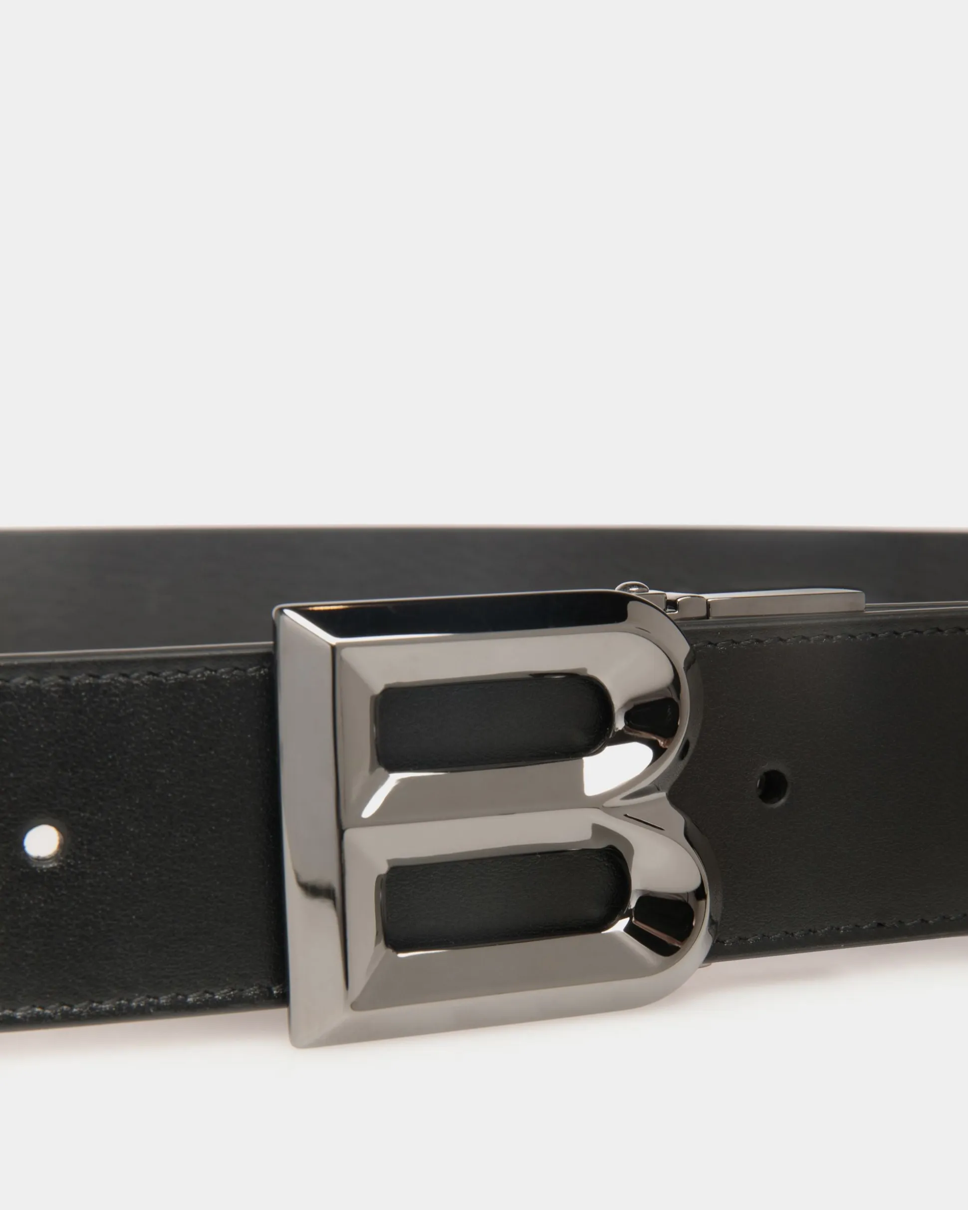 B Bold 35mm Reversible And Adjustable Belt In Black Leather