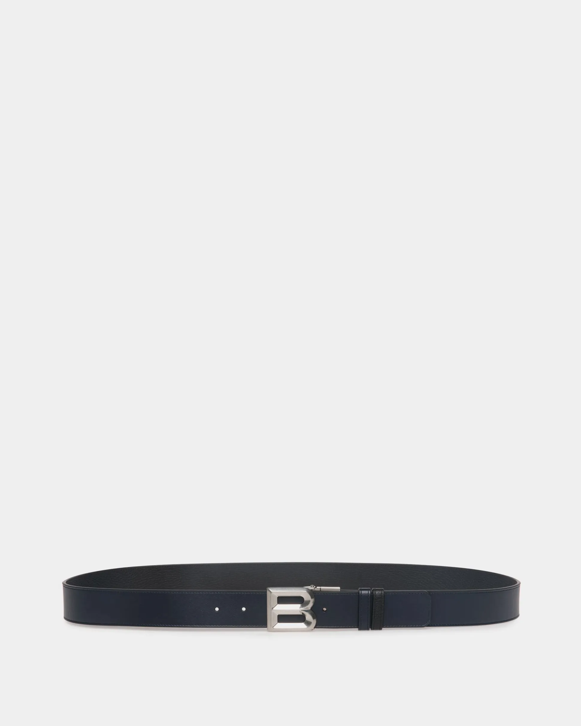 B Bold 35mm Reversible And Adjustable Belt In Navy Blue And Black Leather