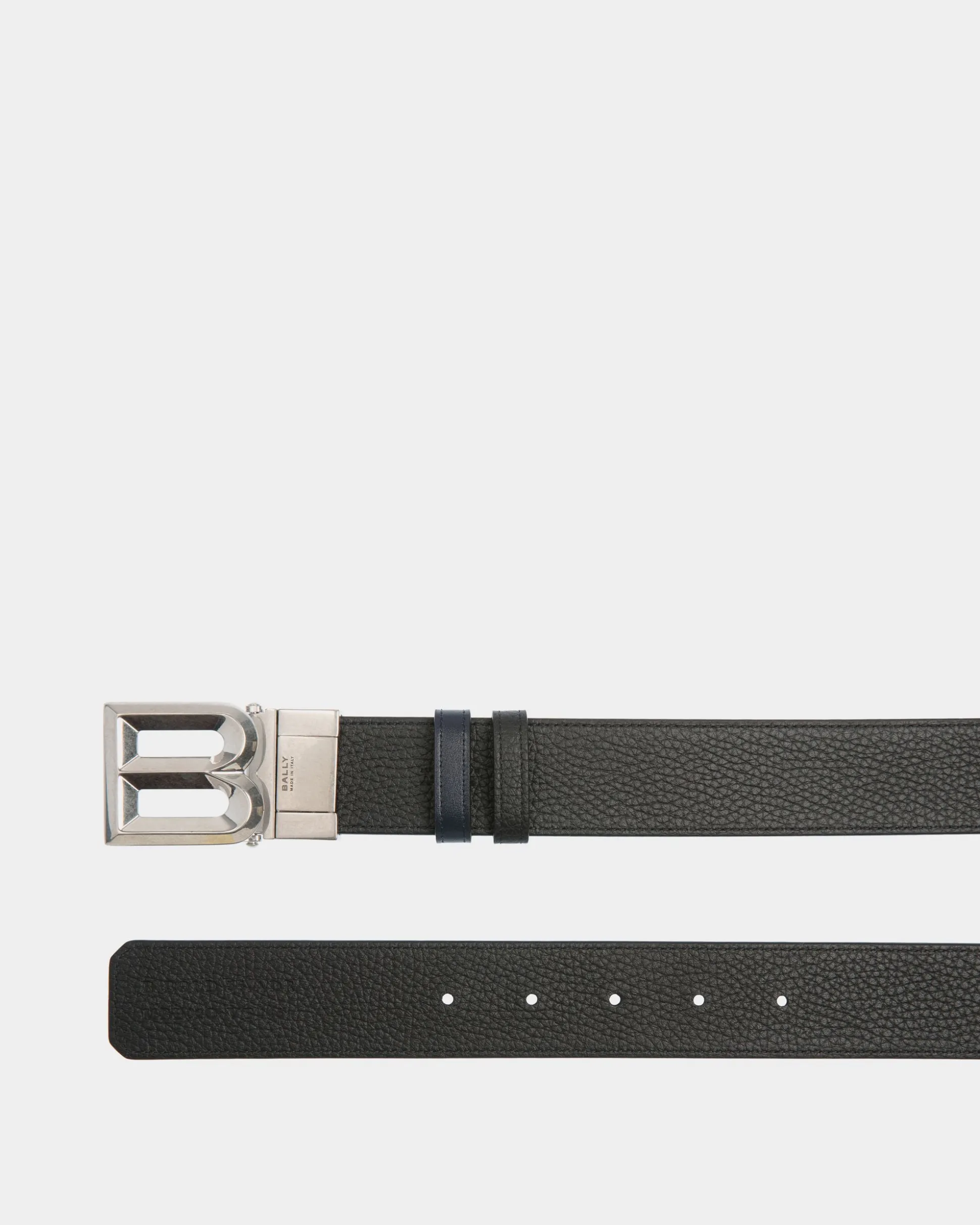 B Bold 35mm Reversible And Adjustable Belt In Navy Blue And Black Leather