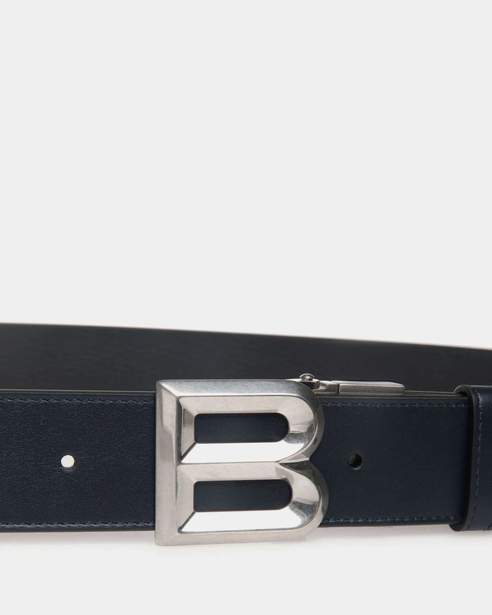 B Bold 35mm Reversible And Adjustable Belt In Navy Blue And Black Leather