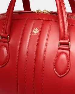 Beckett Weekender in Candy Red Leather