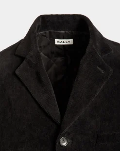 Blazer In Black Cotton Corduroy