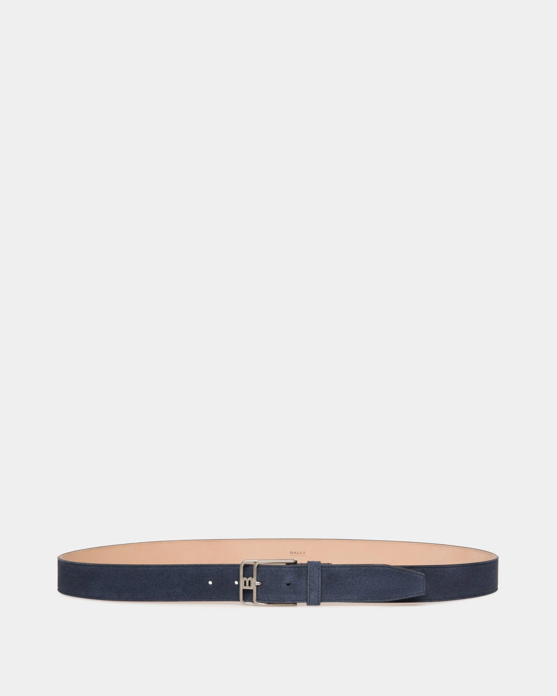 Brett 35mm Belt In Navy Blue Suede Leather