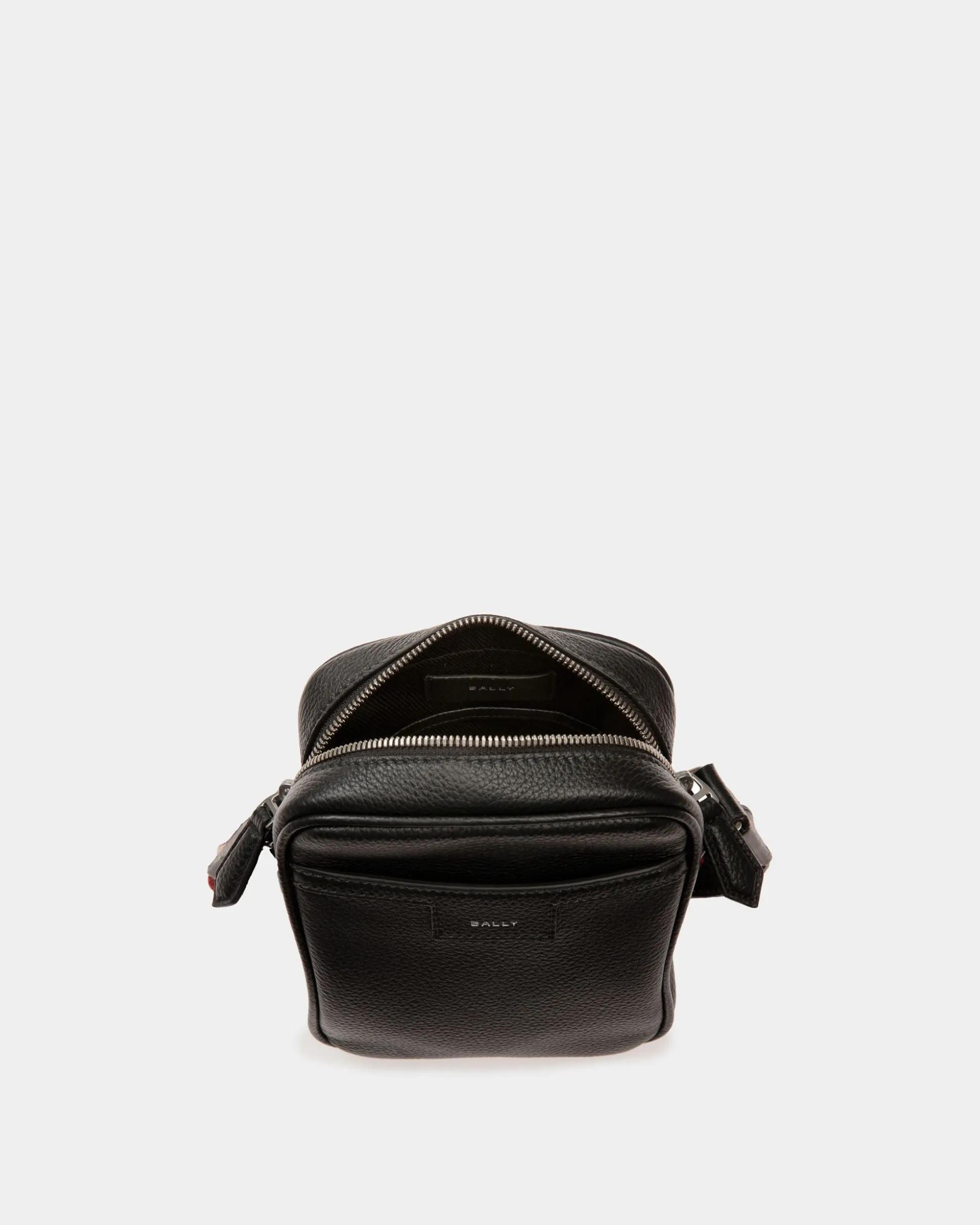 Code Crossbody Bag in Black Leather