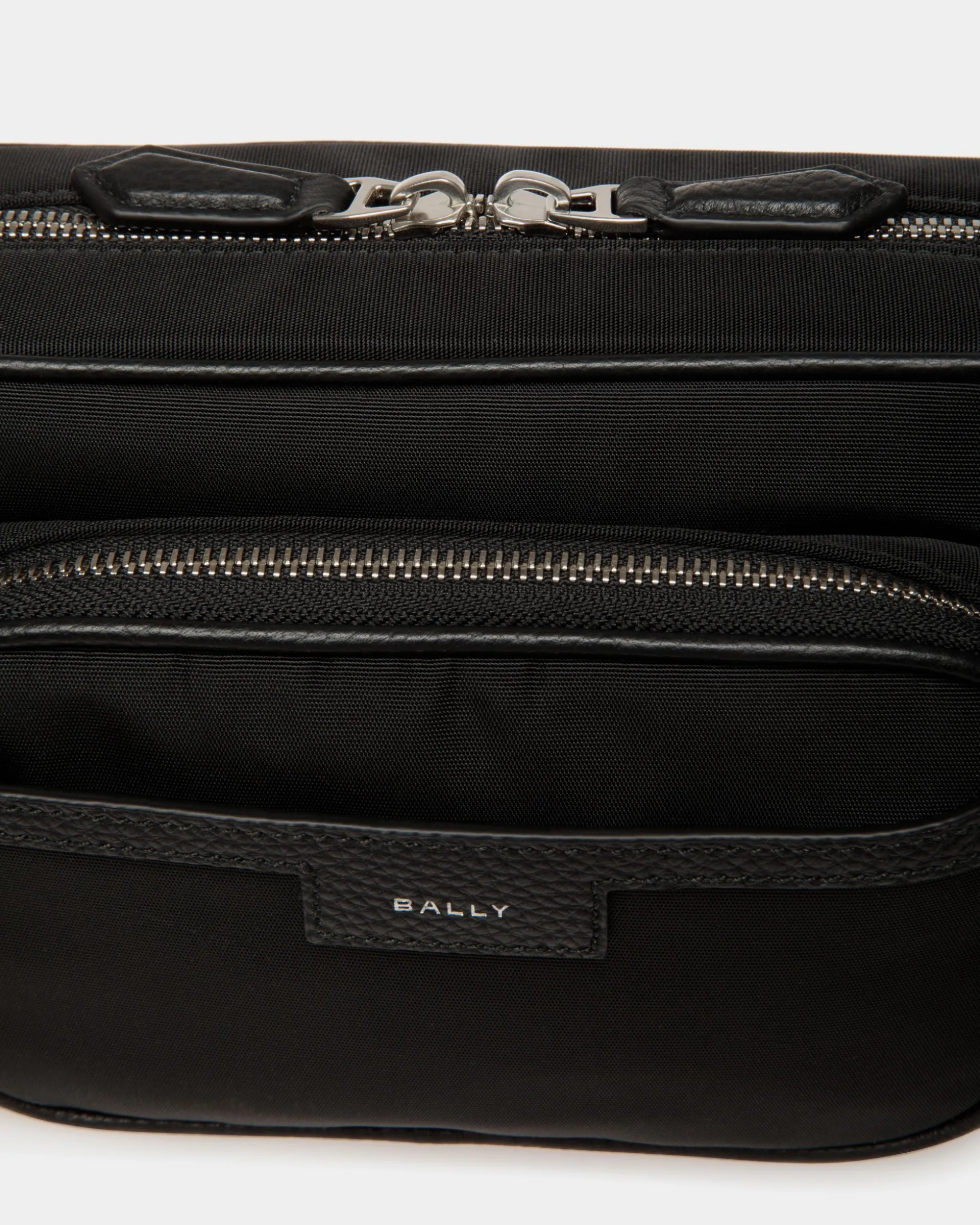 Code Crossbody Bag in Black Nylon