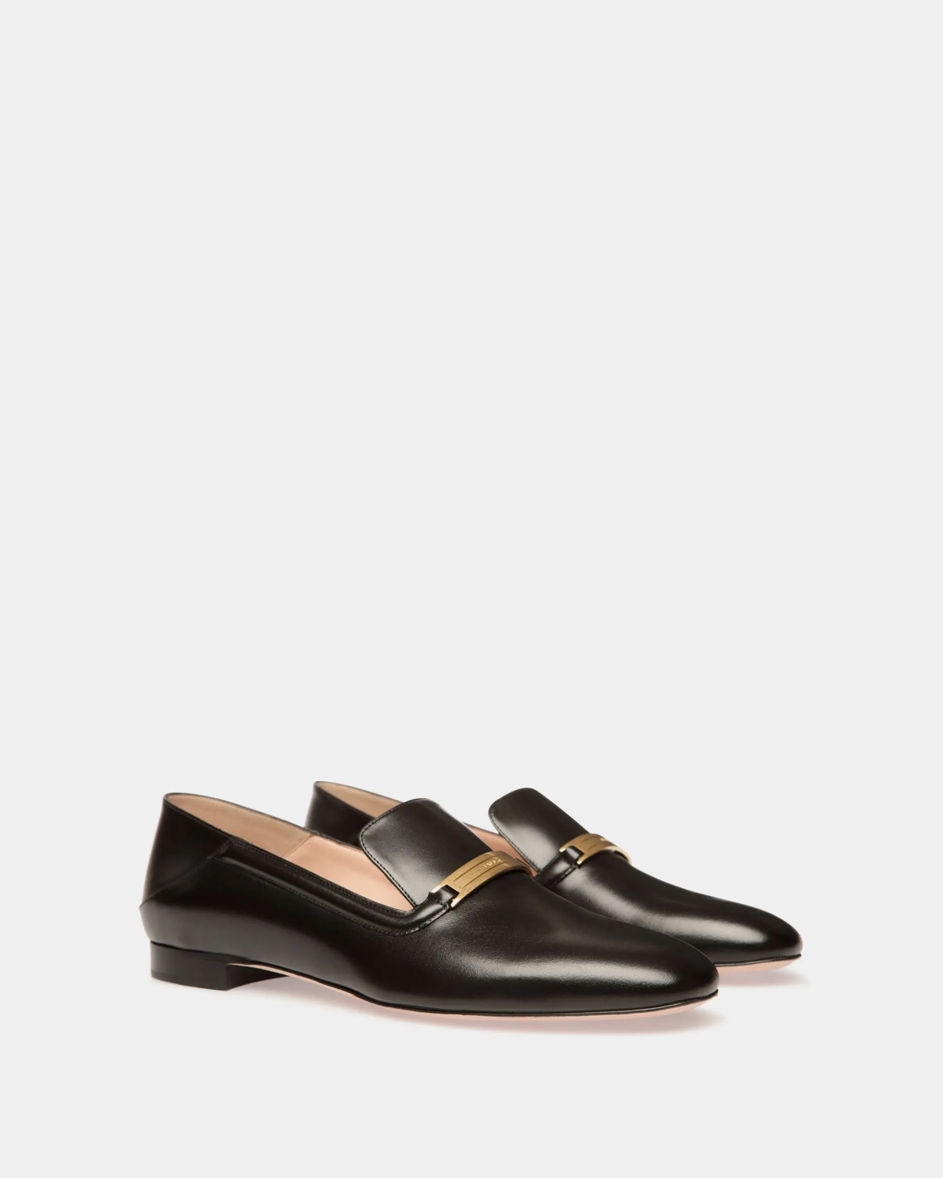 Deco Slipper in Black Leather