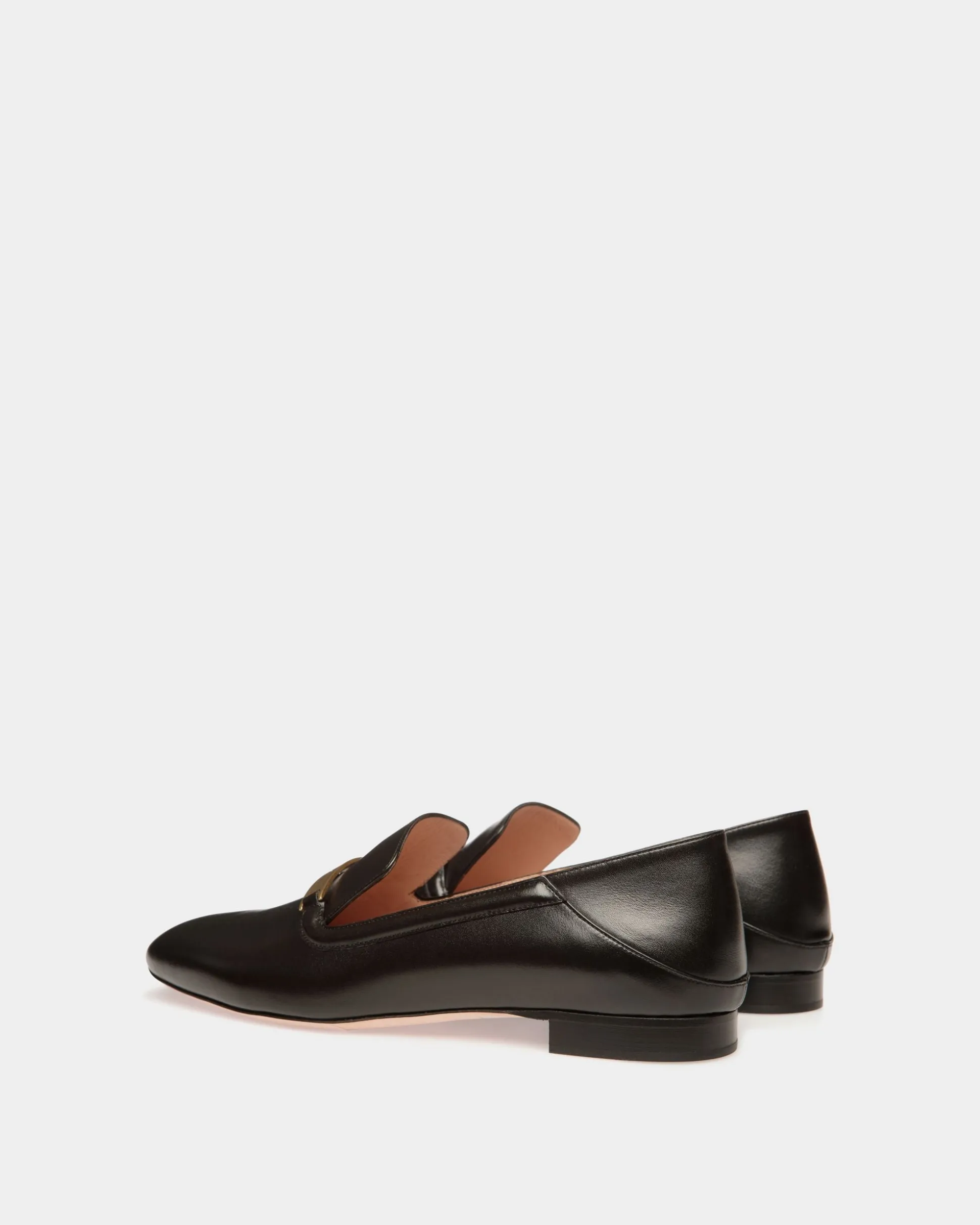 Deco Slipper in Black Leather