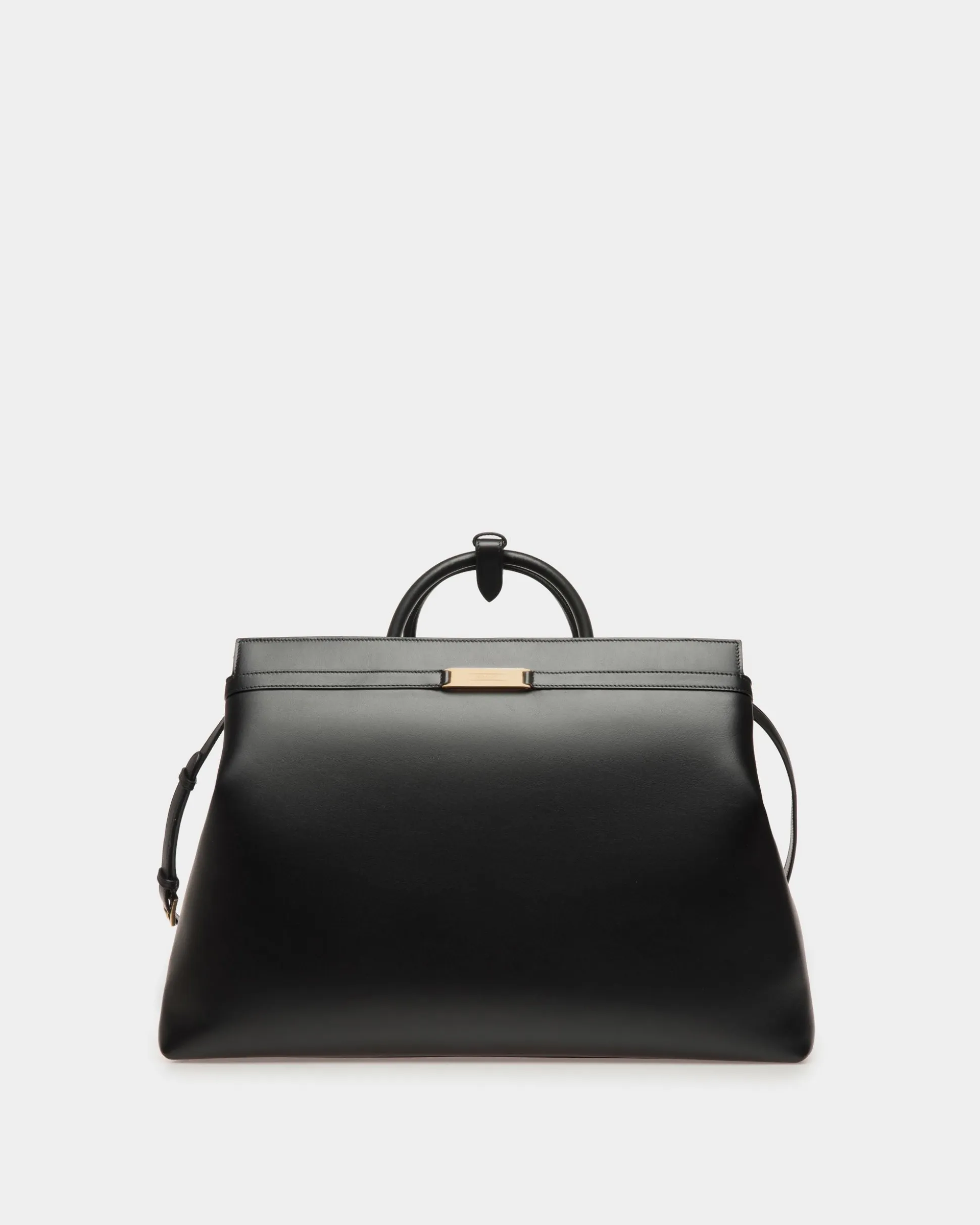 Deco Weekender in Black Leather