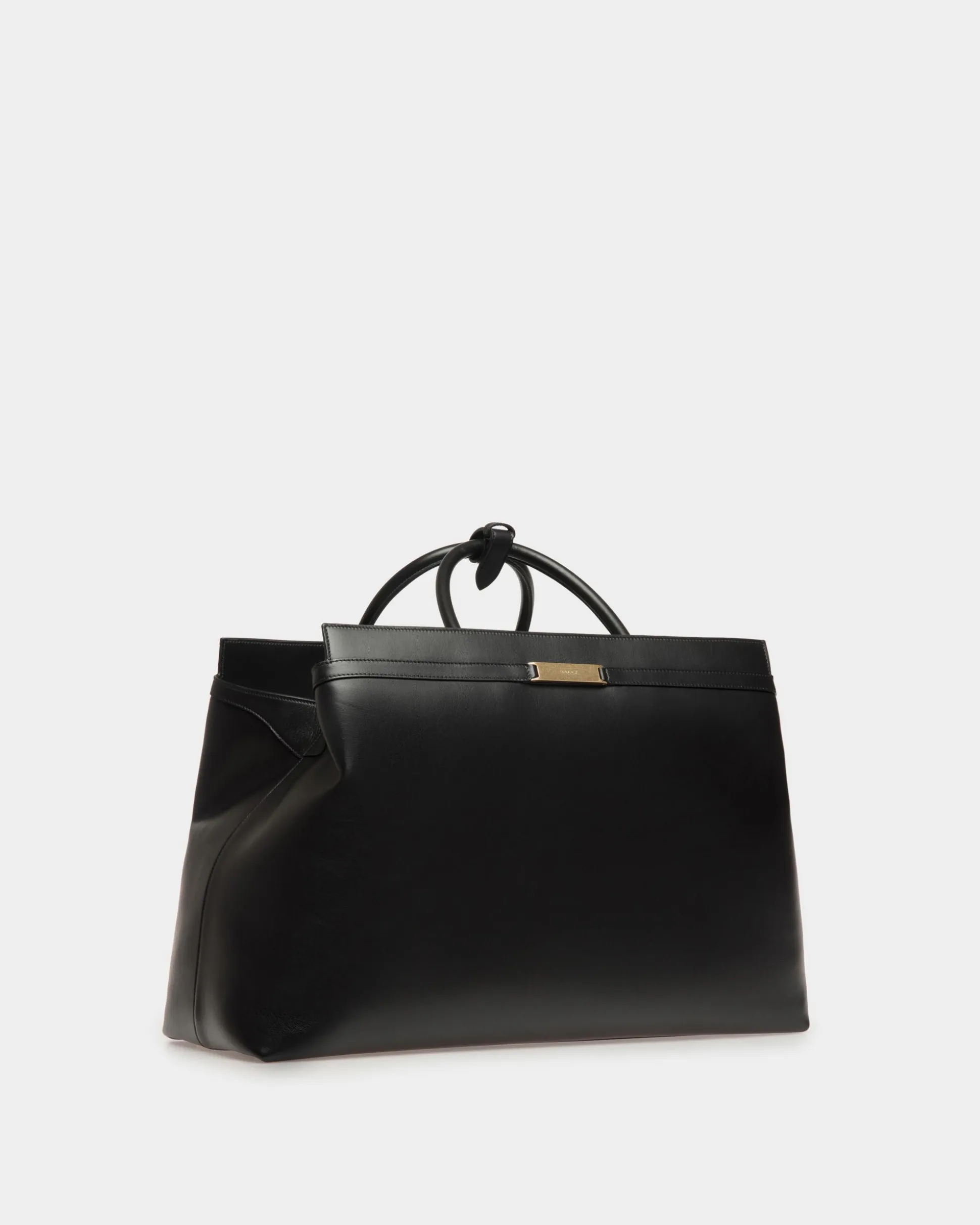 Deco Weekender in Black Leather