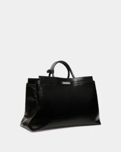 Deco Weekender In Black Leather
