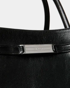 Deco Weekender In Black Leather