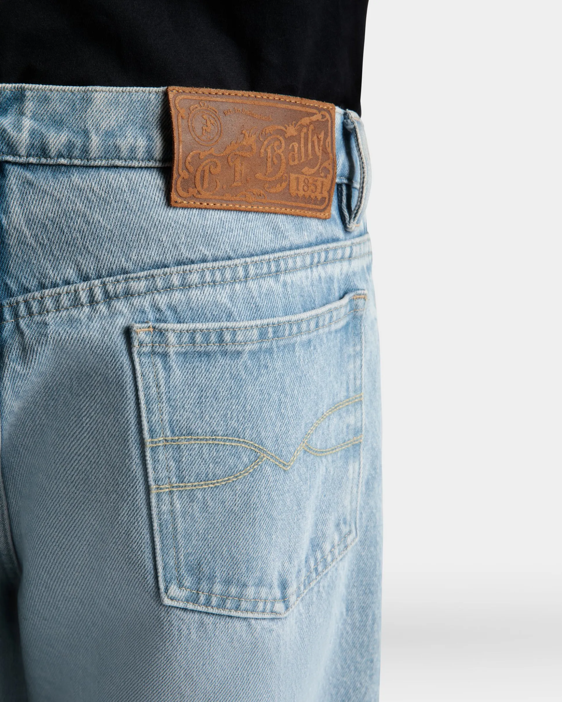 Denim Pants In Light Indigo Cotton