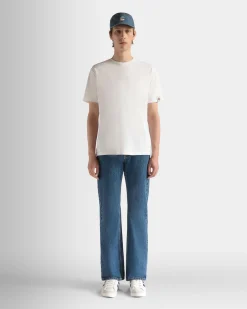 Denim Pants in Medium Blue Cotton