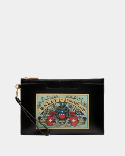 Easy Bally Pochette In Black Leather