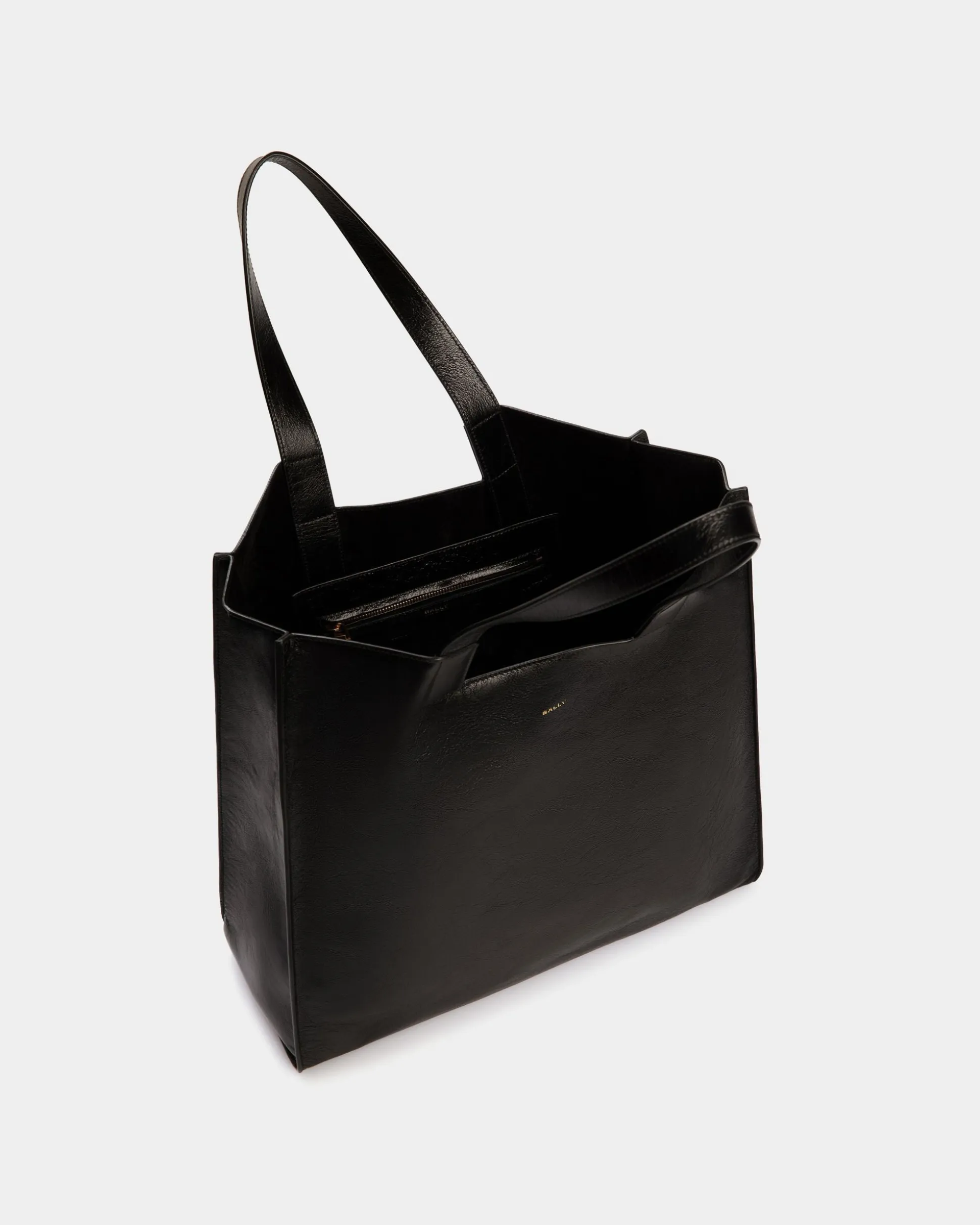 Easy Bally Tote In Black Leather