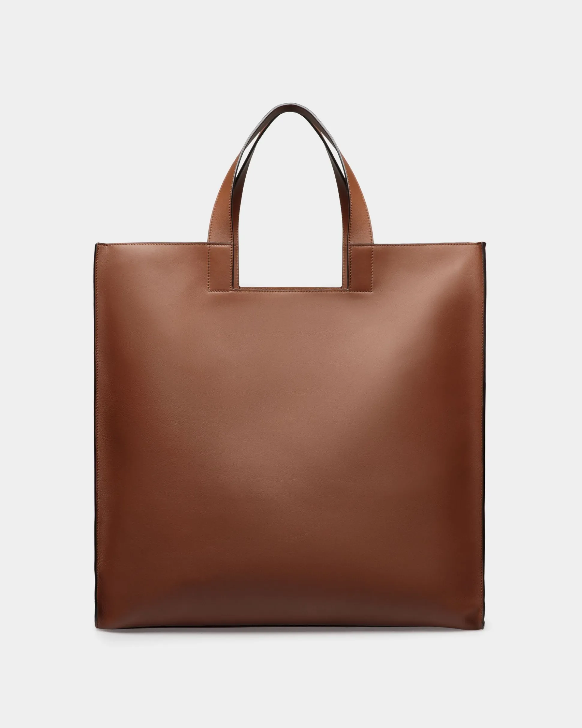 Easy Bally Tote In Brown Leather