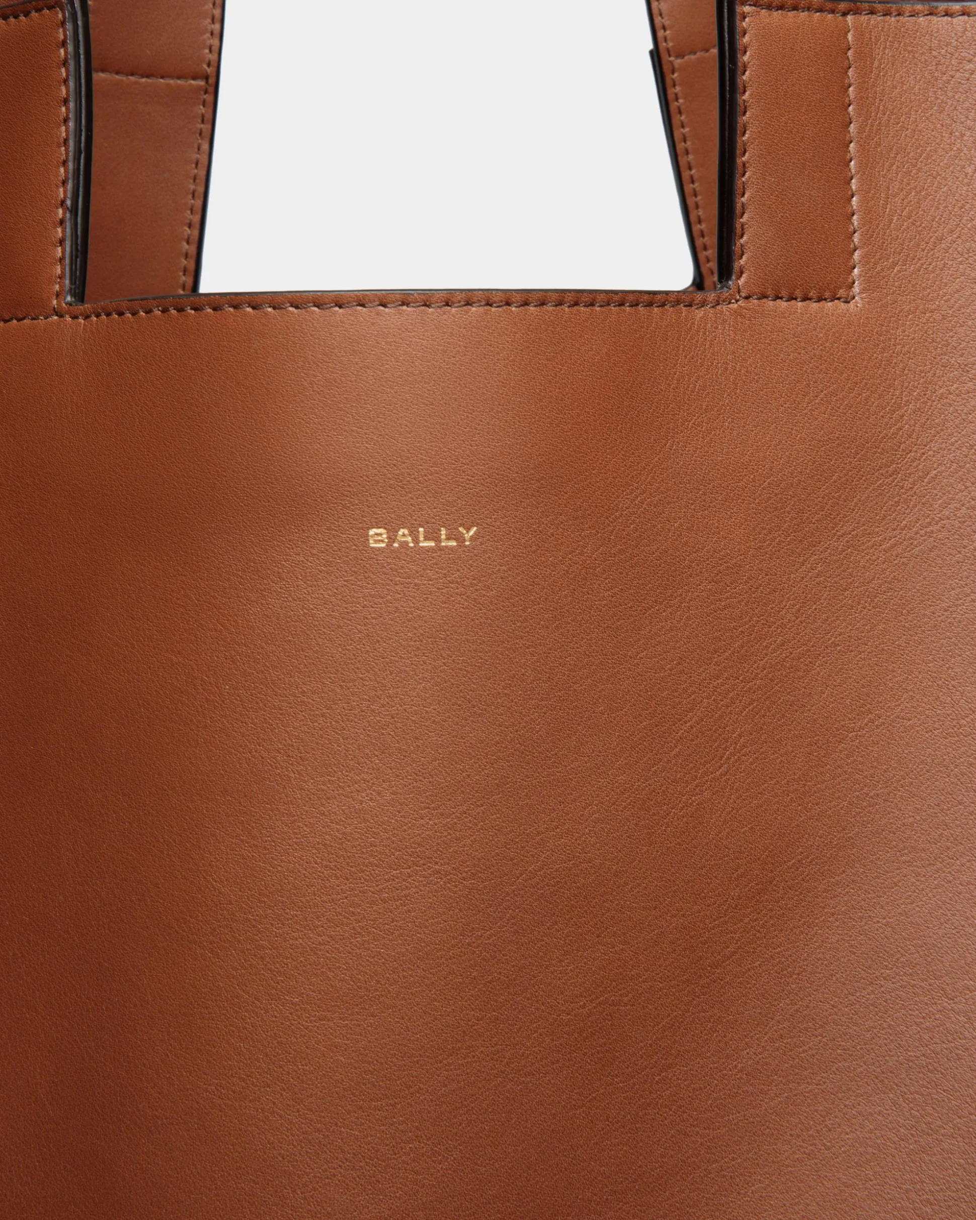 Easy Bally Tote In Brown Leather