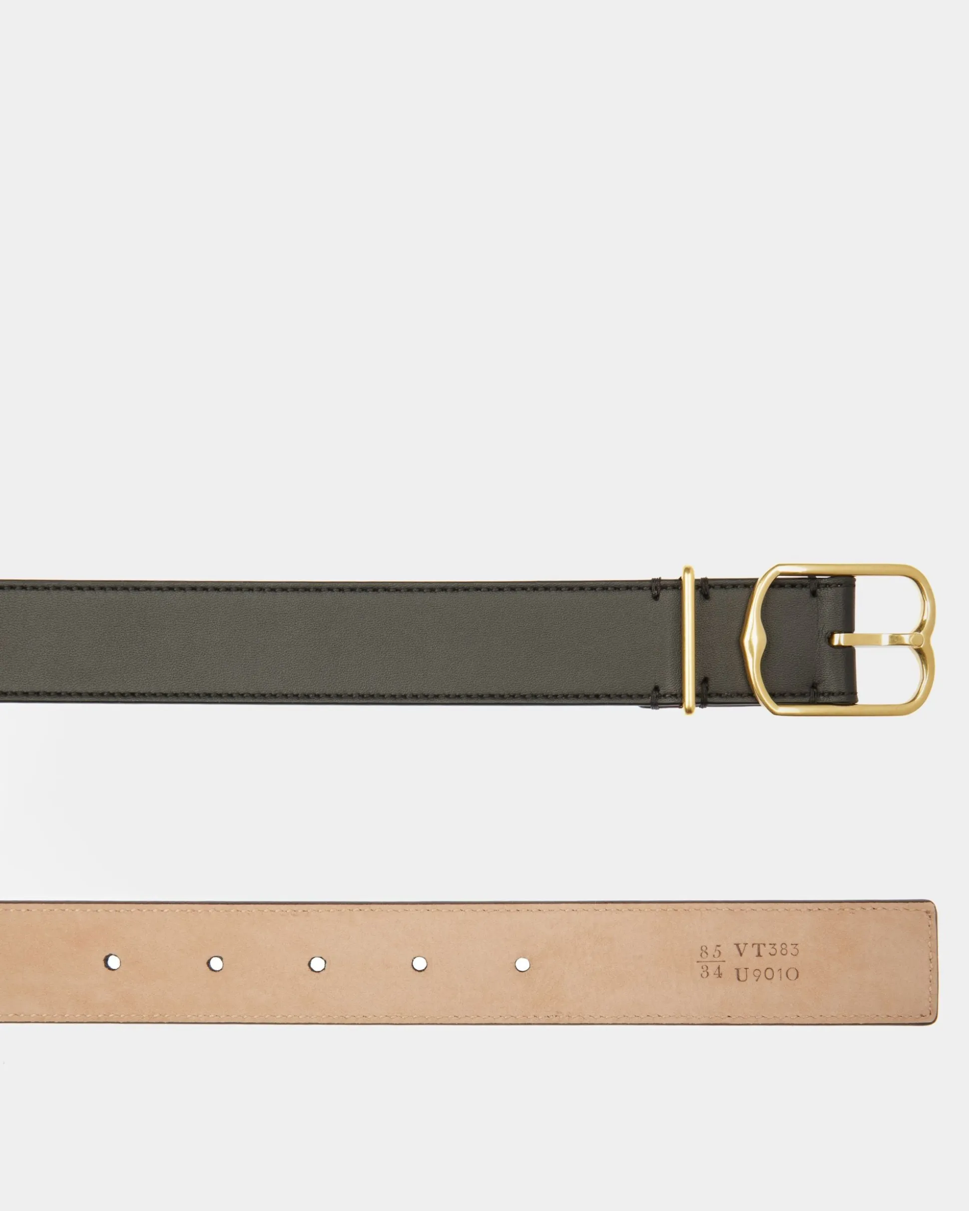 Emblem Belt In Black Leather