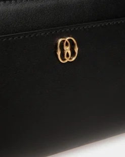 Emblem Long Wallet in Black Leather