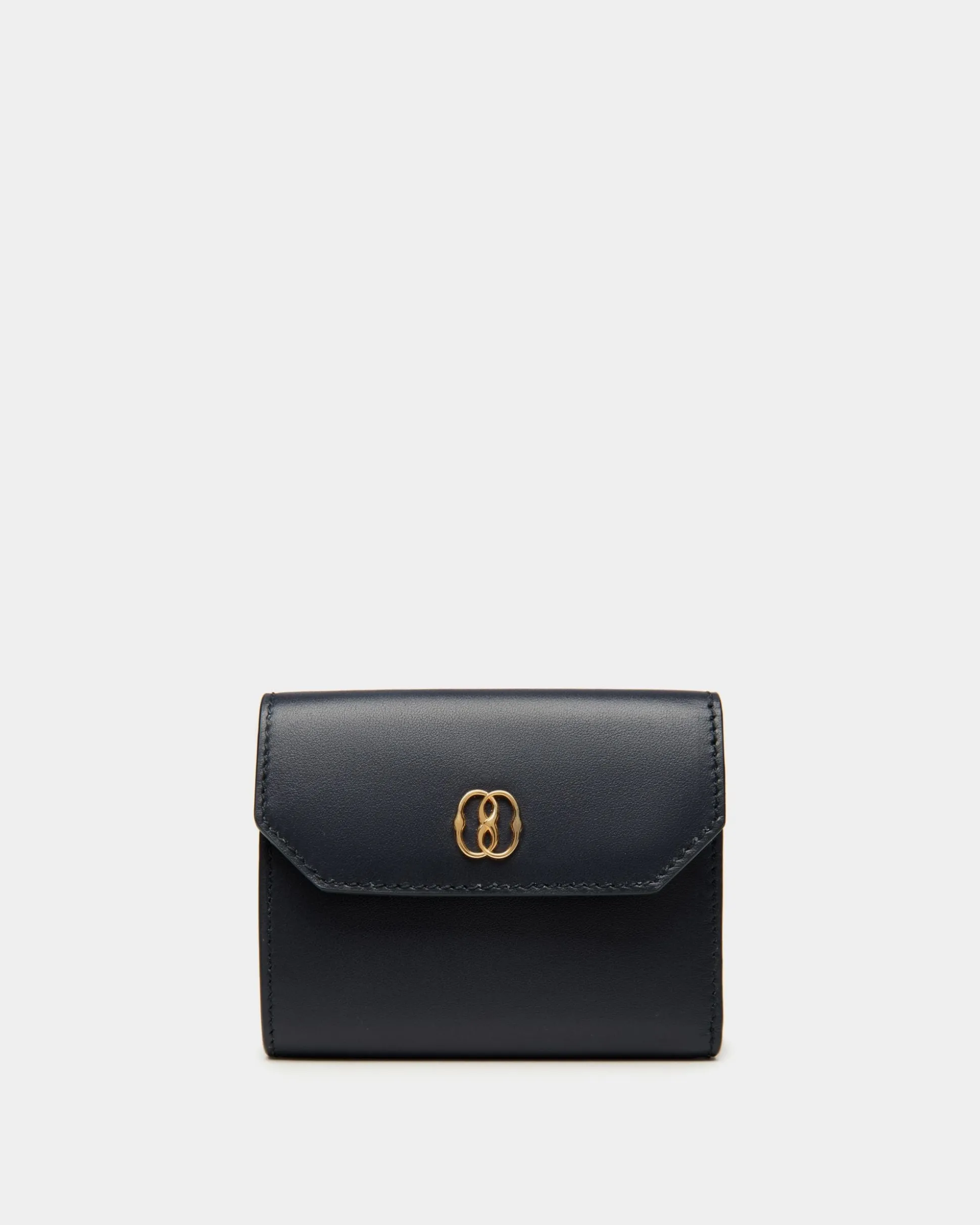 Emblem Wallet in Navy Blue Leather