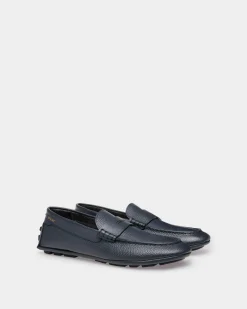 Kerbs Driver in Blue Grained Leather