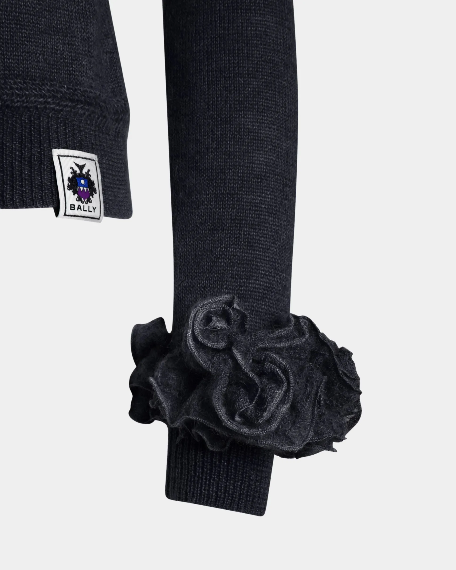 Knit Top In Navy Blue Mohair And Silk