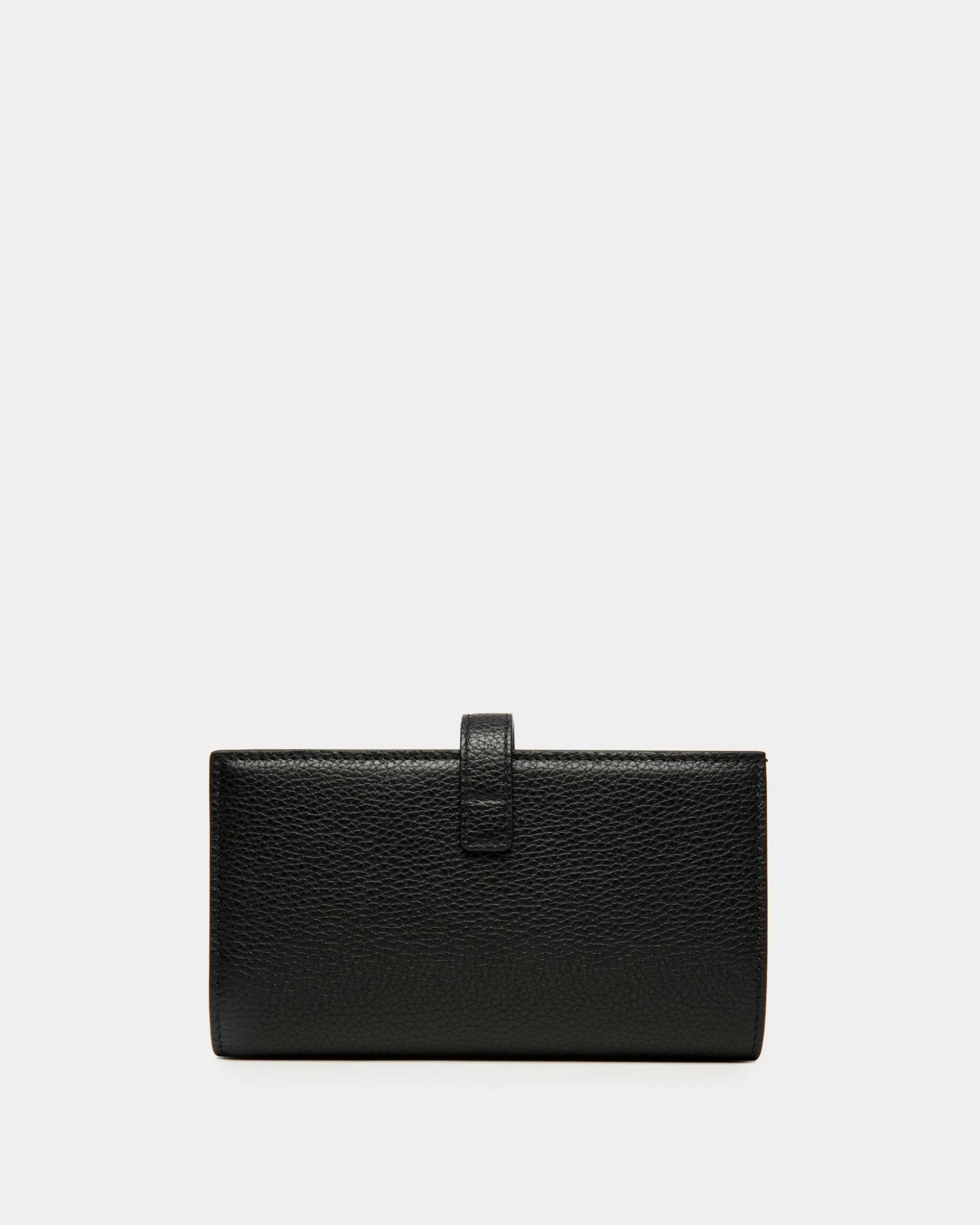 Lock Me Long Wallet In Black Grained Leather