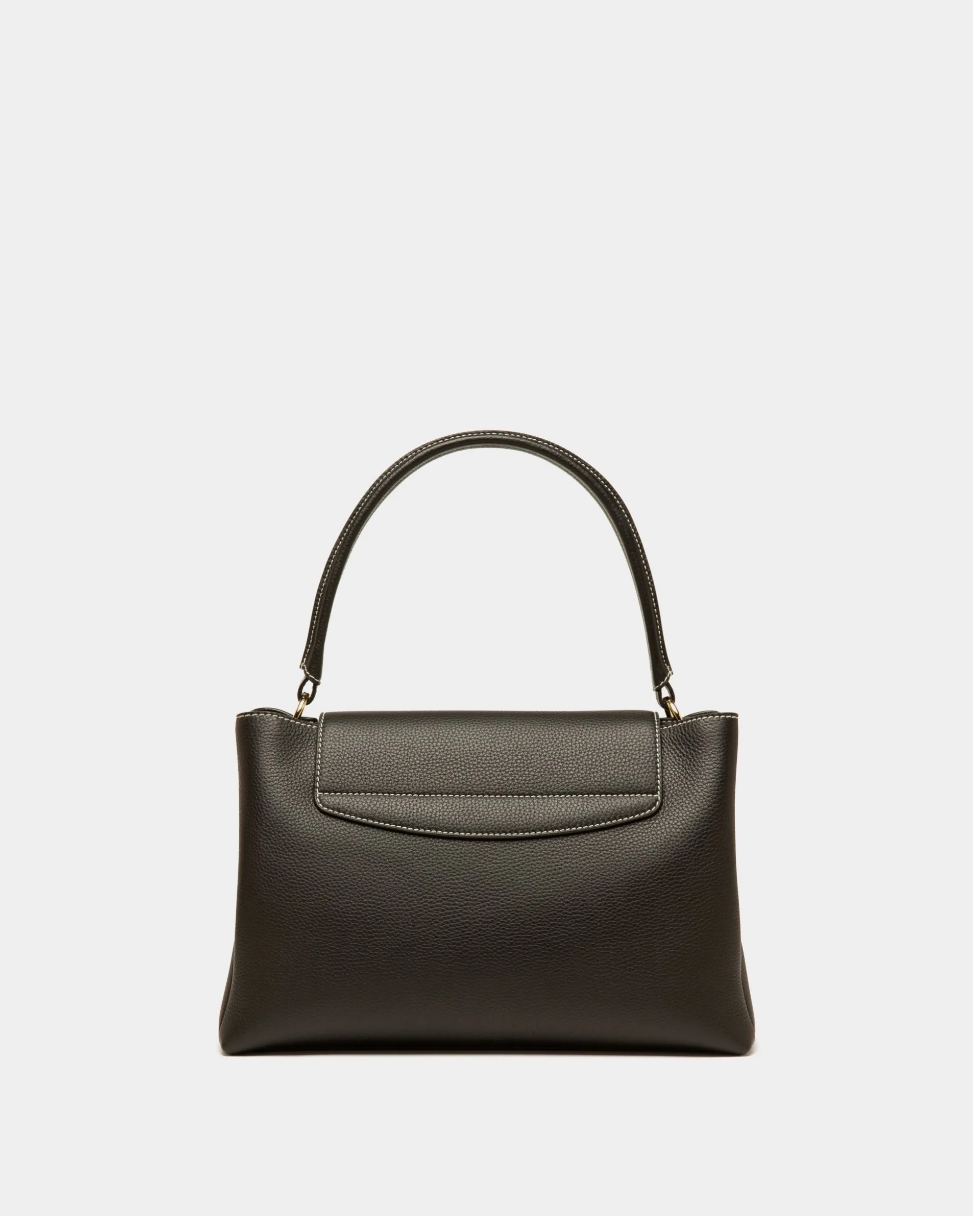 Lock Me Top Handle Bag In Black Leather
