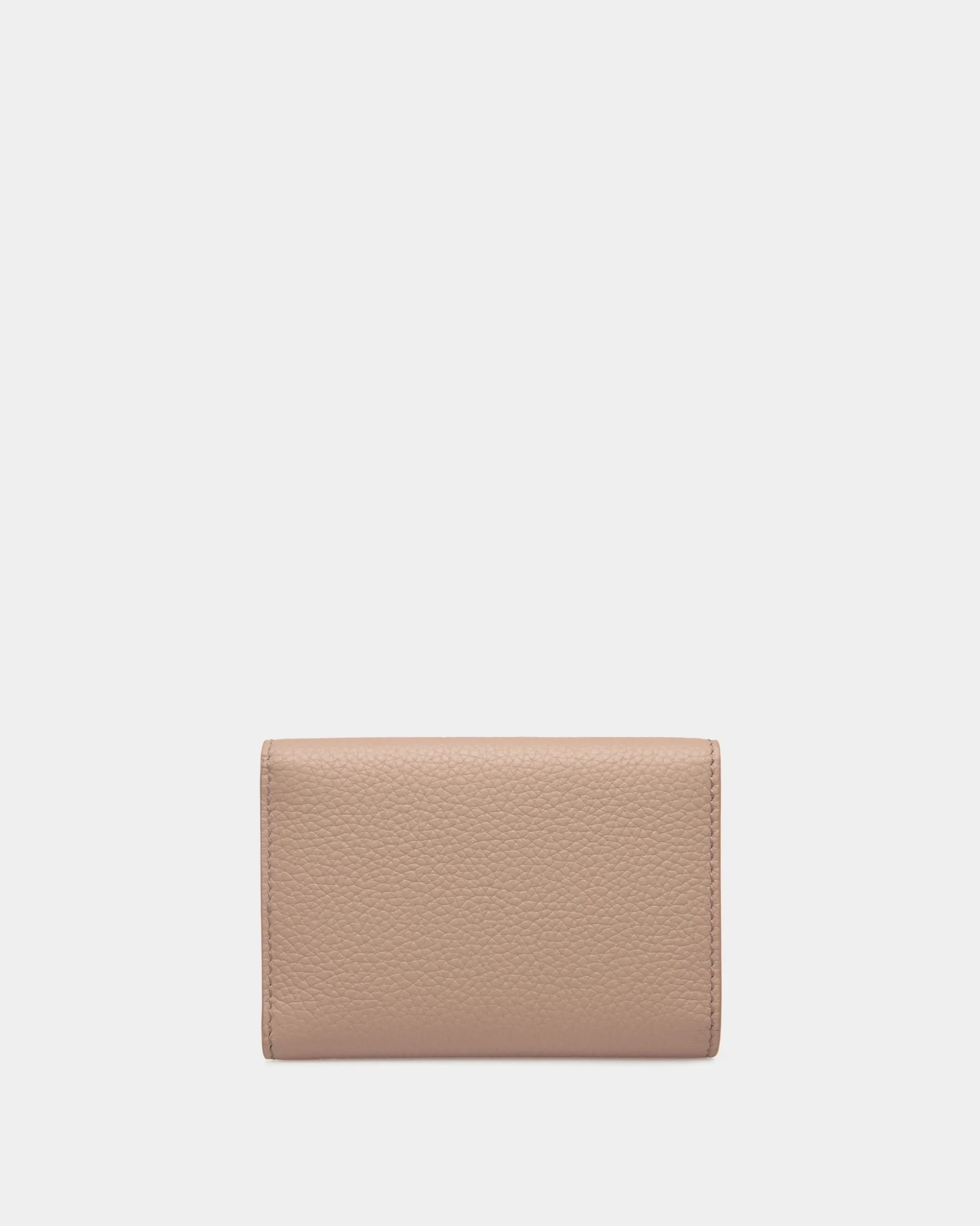 Lock Me Wallet In Nude Grained Leather