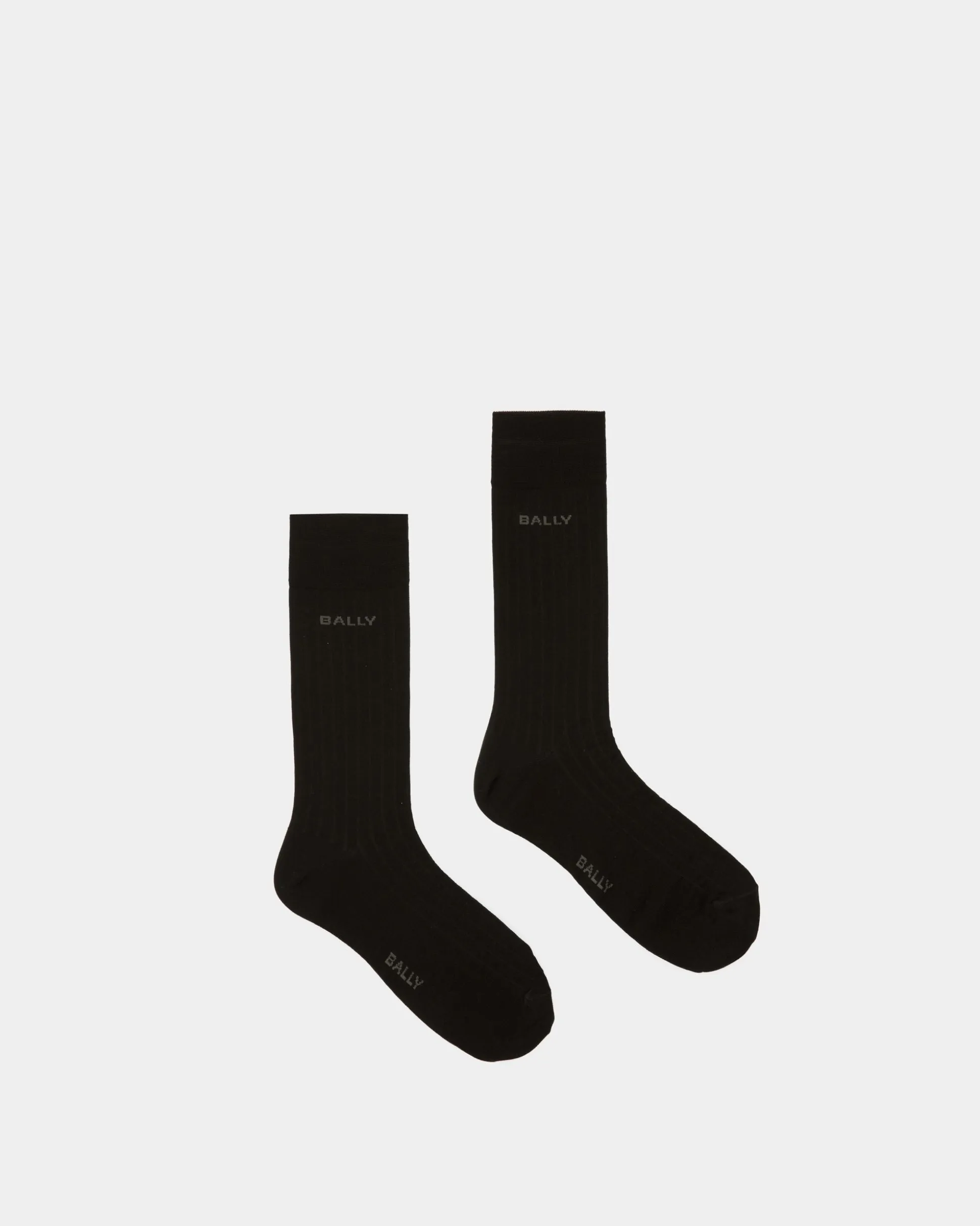 Logo Socks In Black Cotton Mix