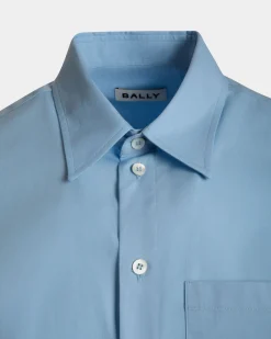 Long Sleeve Shirt In Light Blue Cotton