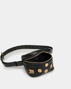 Mountain Belt Bag in Black Leather