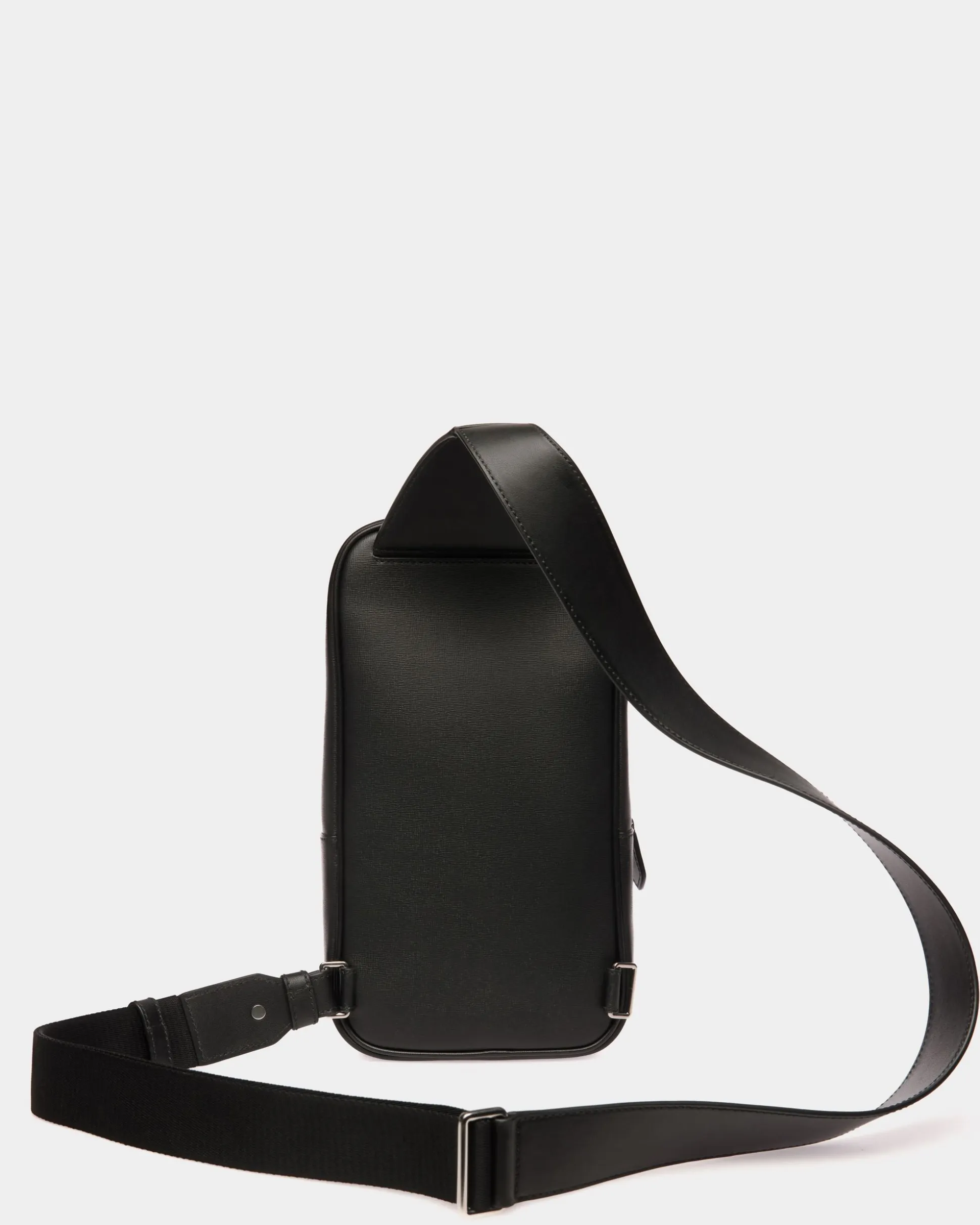 Mythos Sling Bag In Black Recycled Leather