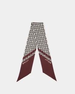 Neck Bow With Emblem Print In Andorra Silk